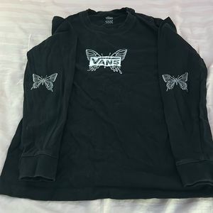 vans long sleeve butterfly design shirt